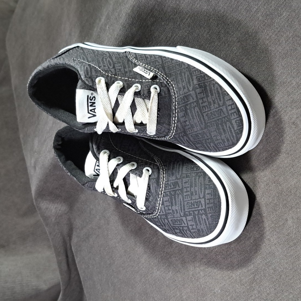 Vans Doheny OTW Repeat Logo Black and Grey Canvas Lace Up Sneakers VG US 3